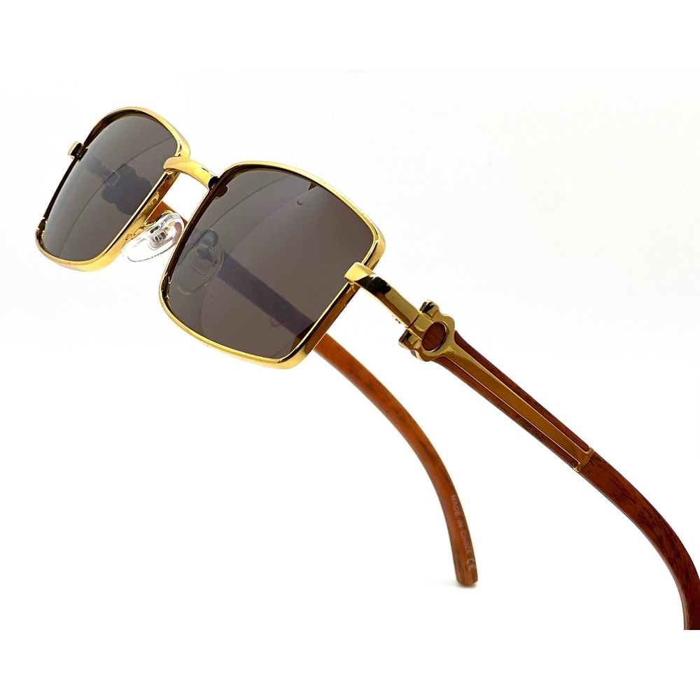 Mens Square Sunglasses Classic Brown Lens UV400 Sun Protection Retro Vintage New